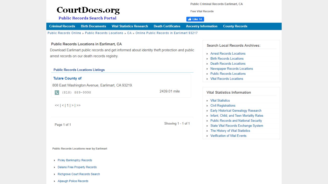 Public Criminal Records Earlimart, CA - Free Vital Records